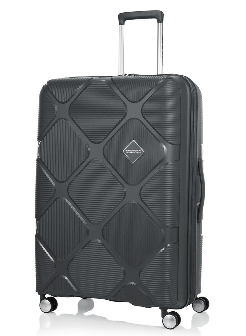 AMERICAN TOURISTER 69 cm / 25 inch Instagon Suitcase, Check-In Size 69 cm / 25 inch, 4 Double Wheels, Hard Top, Polypropylene, Dark Grey|DuoSaf™ Security Zipper|TSA 008 Lock|Optimov™ Shock Absorbing Wheels|Expandable - 3 Years International Warranty  | Best Price UAE